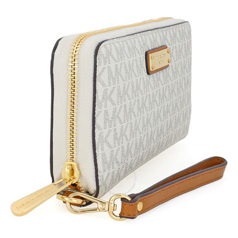 michael kors jet set continental wallet vanilla|michael kors leather continental wristlet.